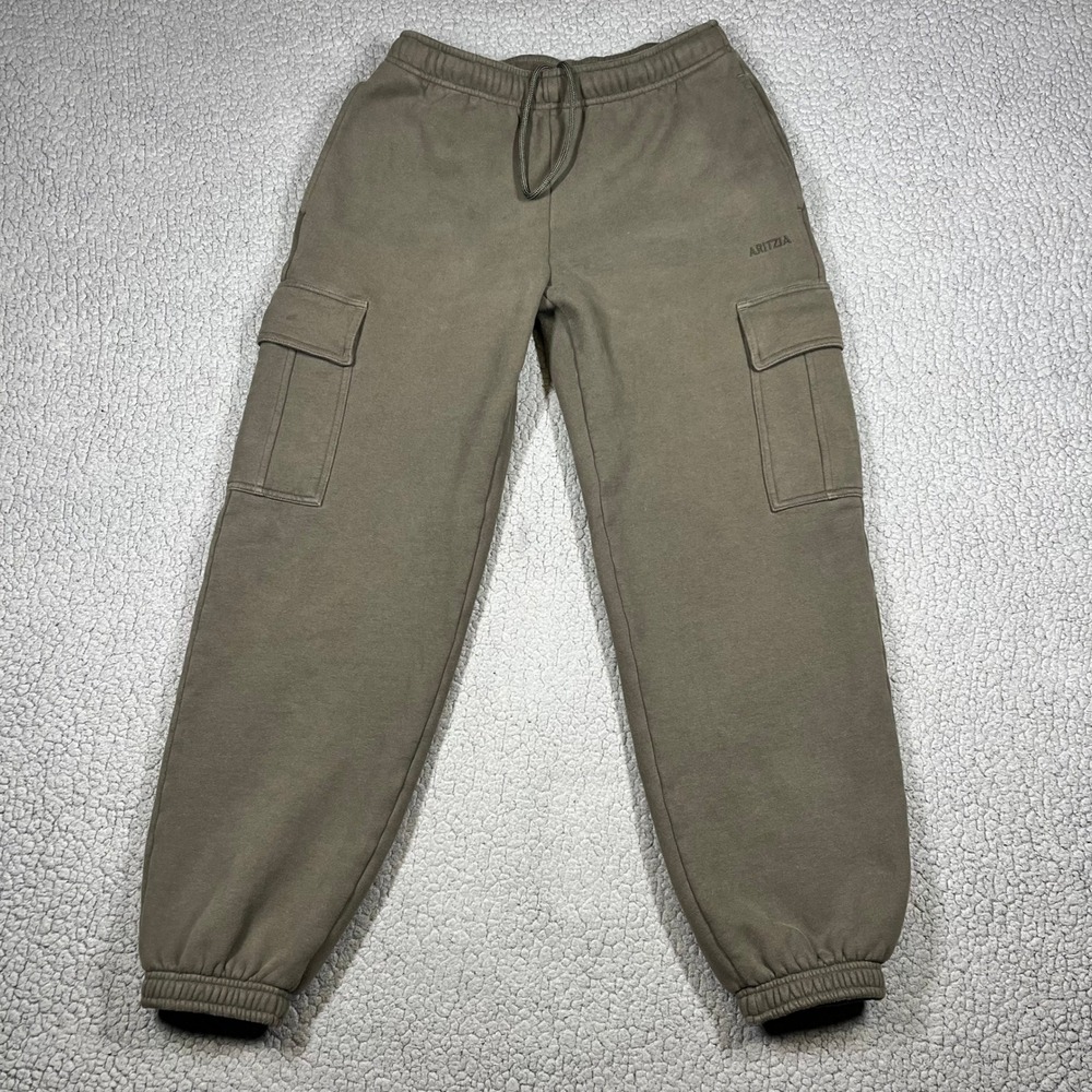 Aritzia Cargo Sweatpants Women S Mega Fit Fleece Olive Green Streetwear